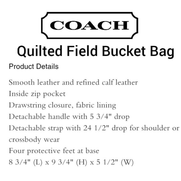 RETAIL Coach Colorblock Quilted Field Bucket Bag - Picture 9 of 17
